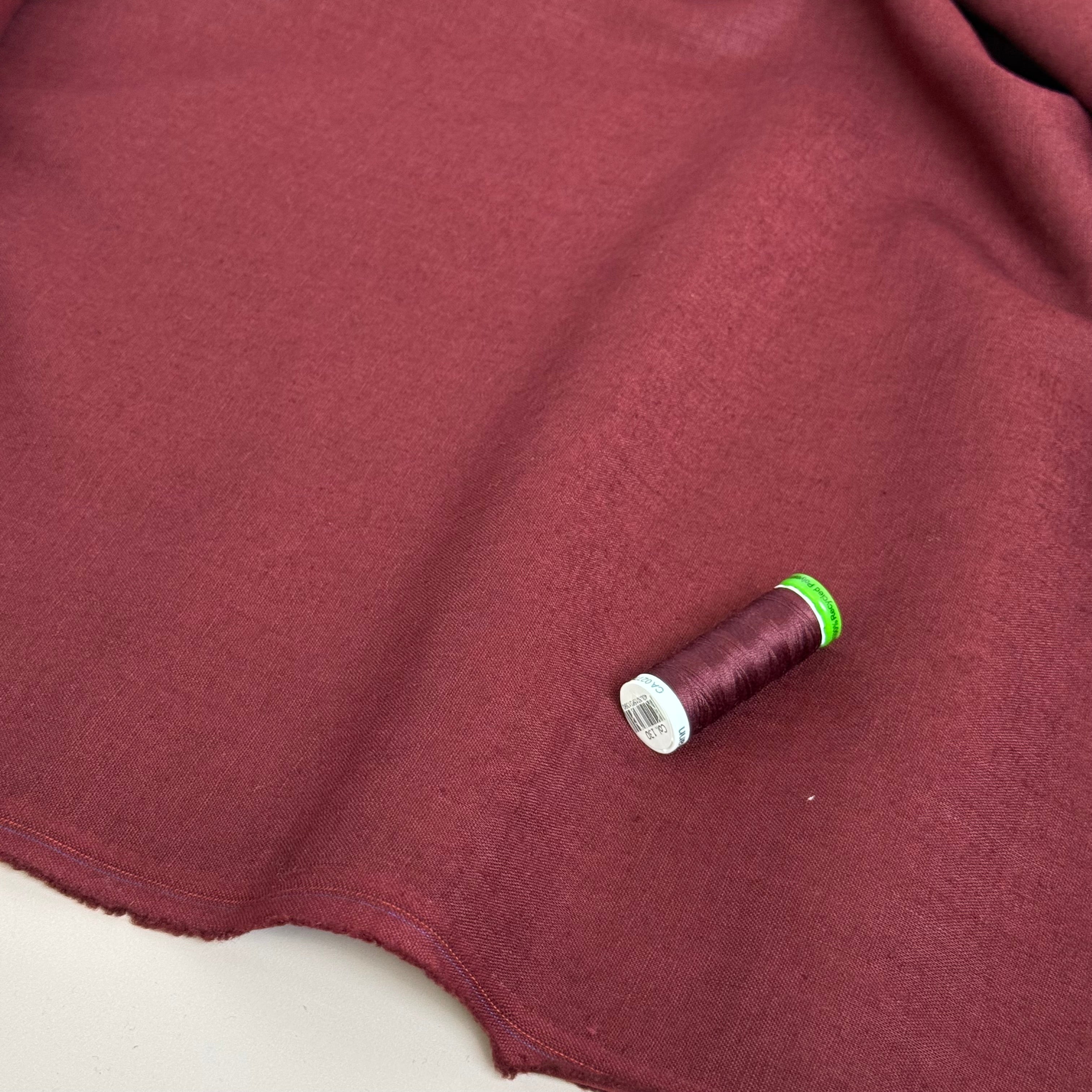 Breeze LIGHT Burgundy - Enzyme Washed Linen Fabric