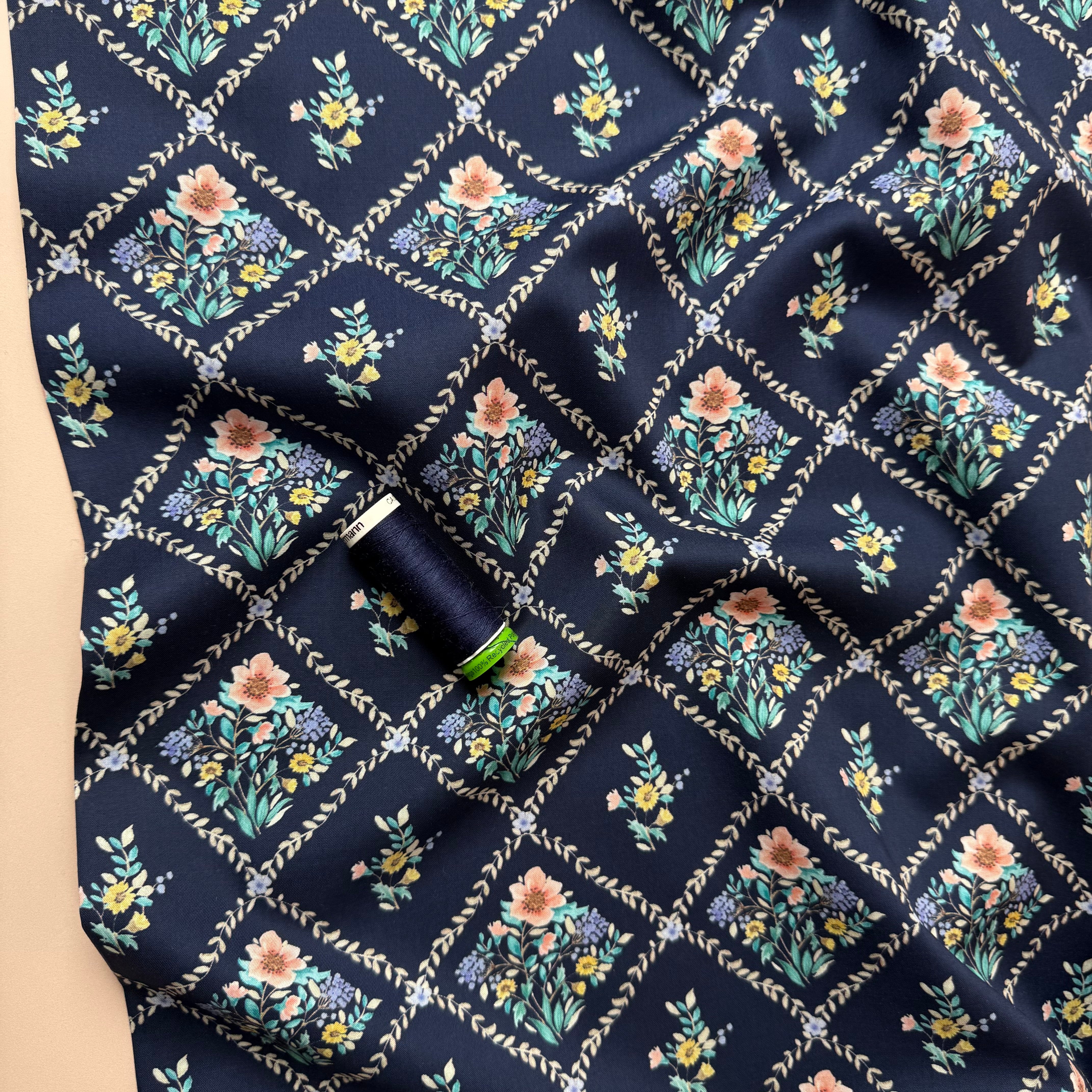 Chevron Bouquet Fine Cotton Poplin Fabric