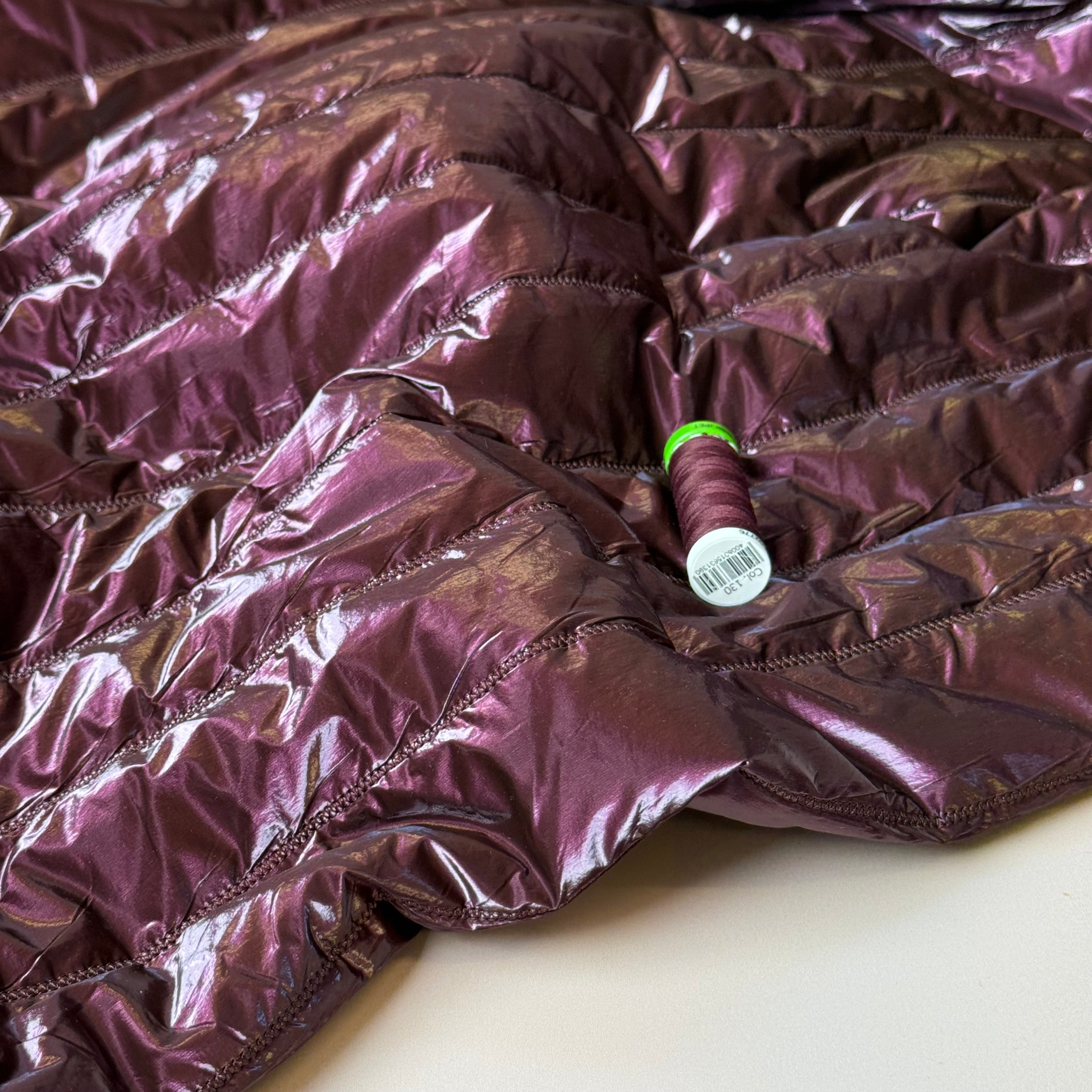 Deep Mulberry Quilted Puffer Fabric