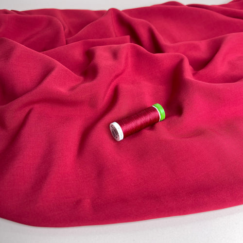 Elegance Red Plain Viscose Poplin Fabric