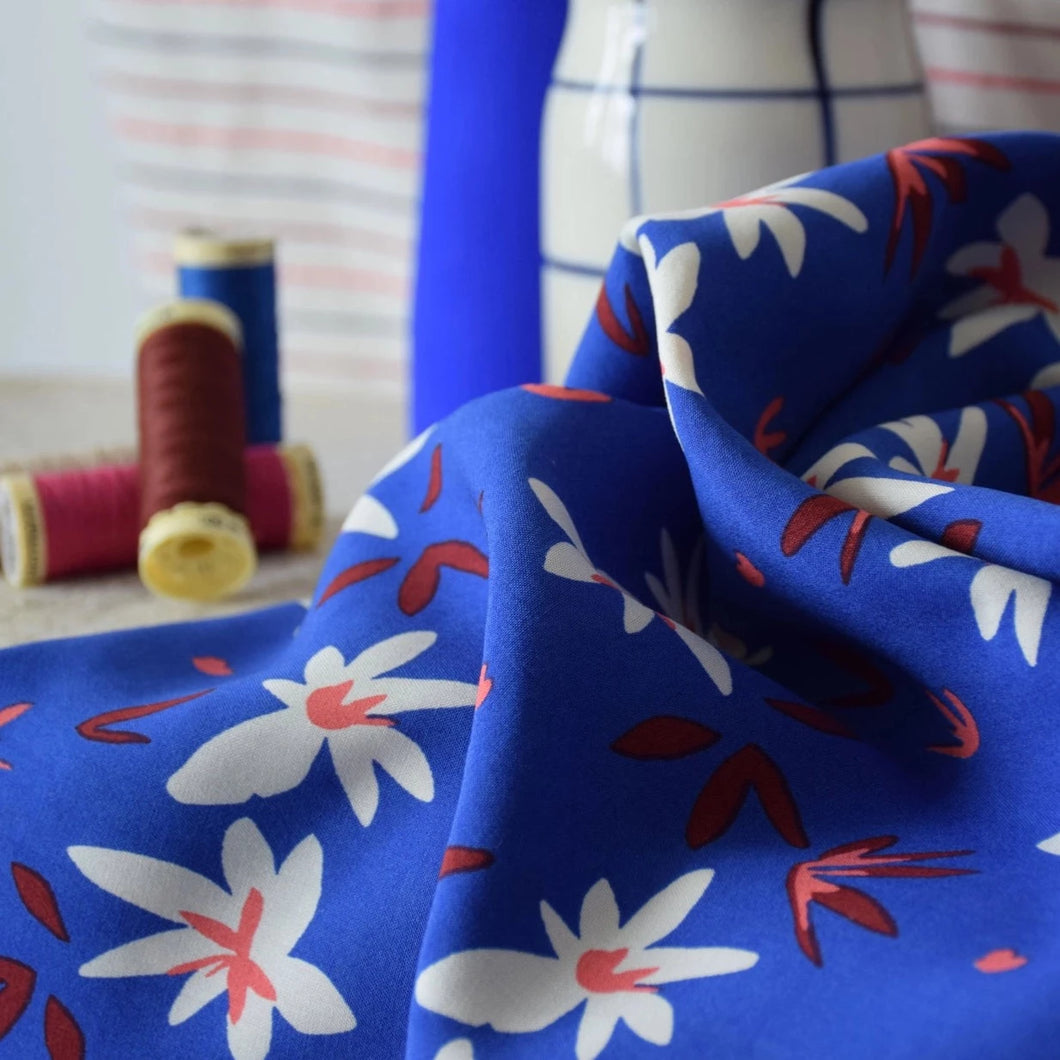 Cousette - Dahlia Blue Viscose Fabric