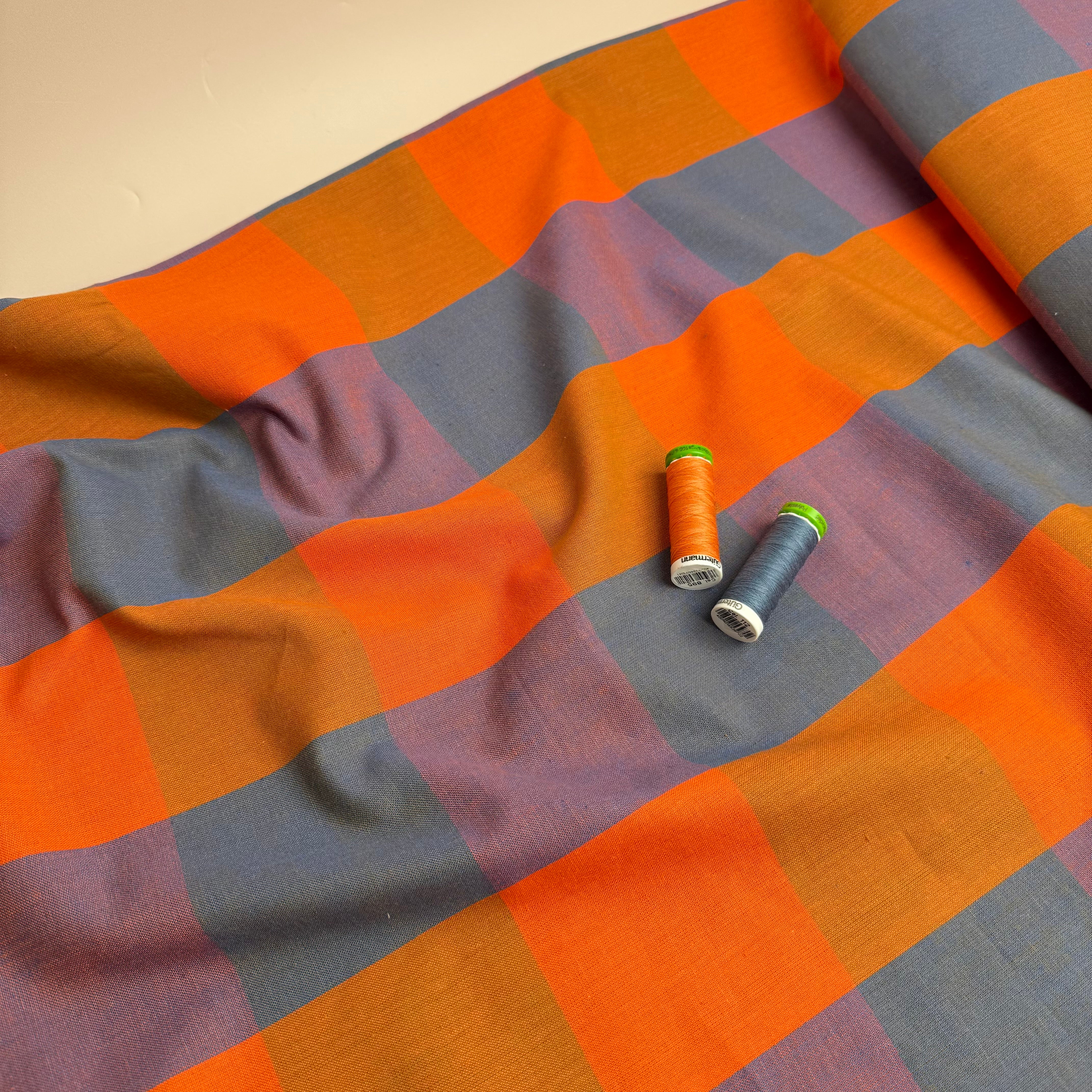 Fableism Supply Co - Cobalt / Red Plaid Yarn Dyed Cotton from Swedish Holidays