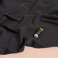 REMNANT 1.6 Metres - Elegance Black Plain ECOVERO Viscose Fabric
