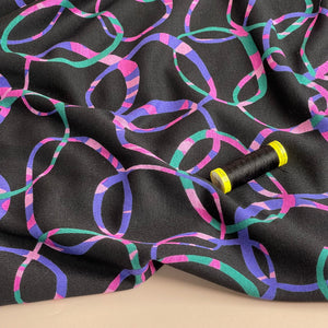 Rainbow Loops Soft Ponte Interlock Jersey Fabric