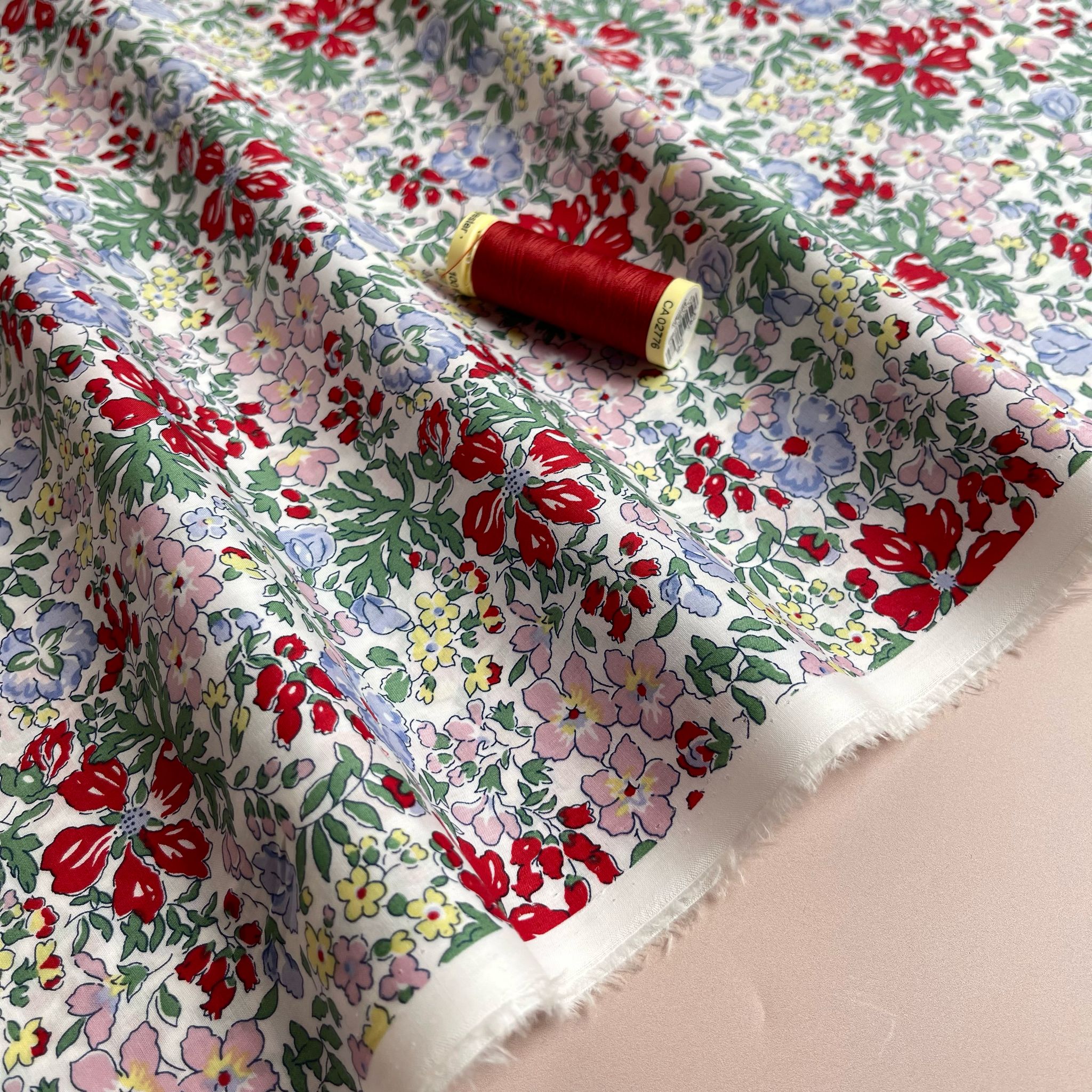 Summer Ditsy Meadow Cotton Lawn Fabric