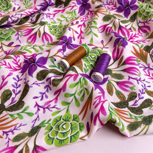 Succulent Blossoms LENZING™ ECOVERO™ Viscose Fabric