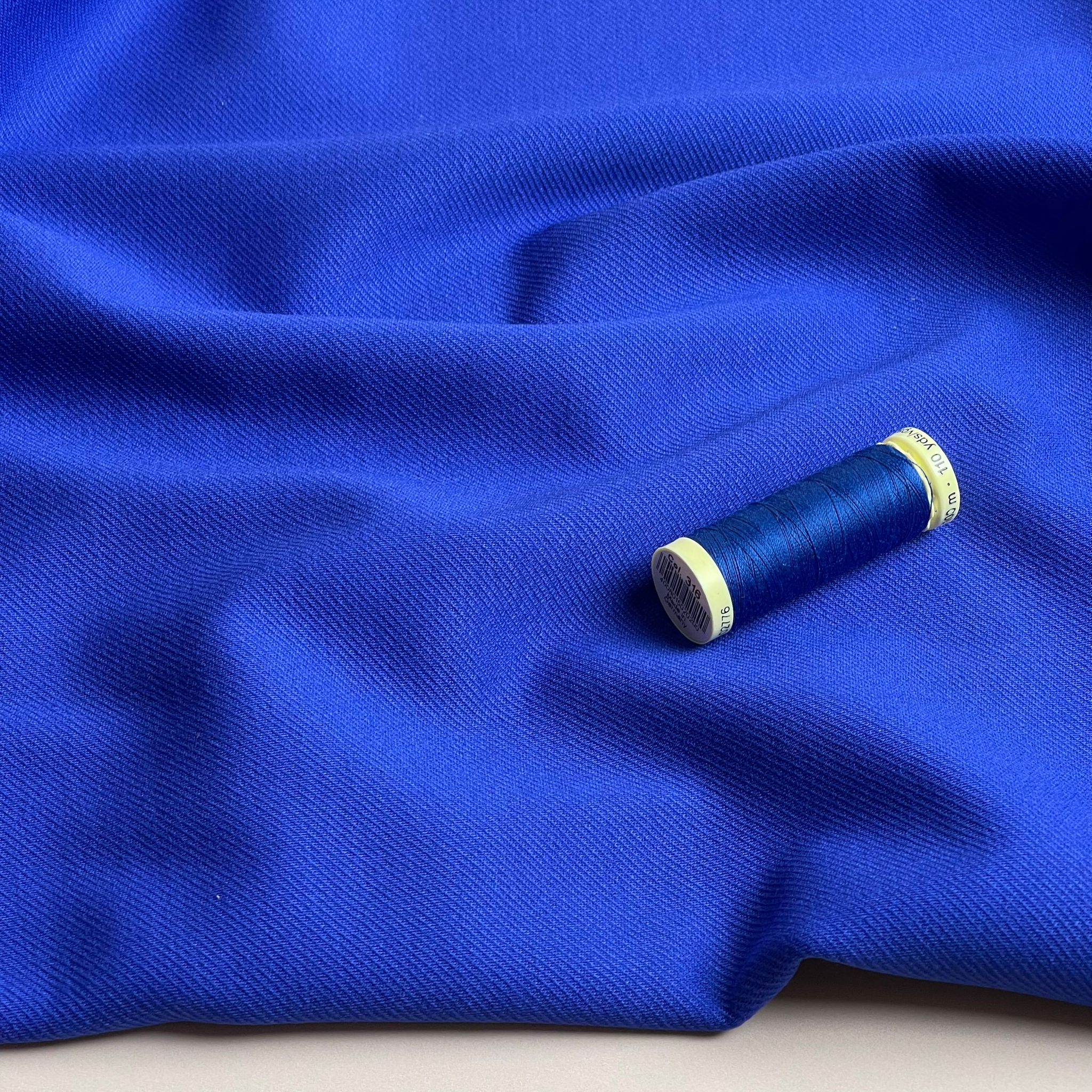 Royal Blue Viscose Ponte Roma Twill Double Knit Fabric