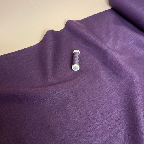 Breeze Deep Purple - Enzyme Washed Linen Cotton Fabric