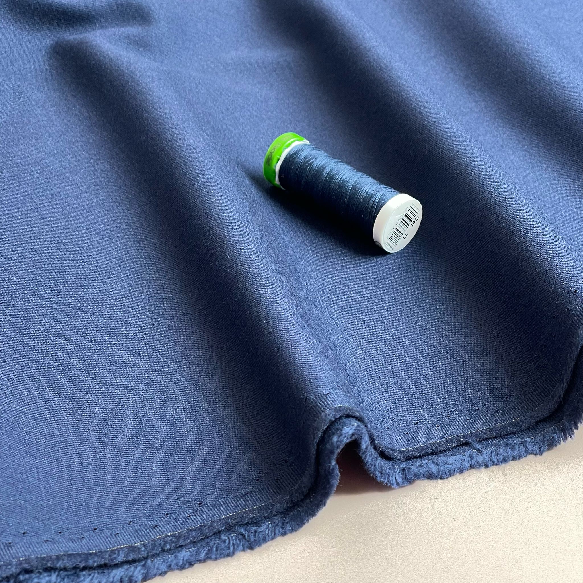 Deadstock Navy Cotton Viscose Twill Fabric