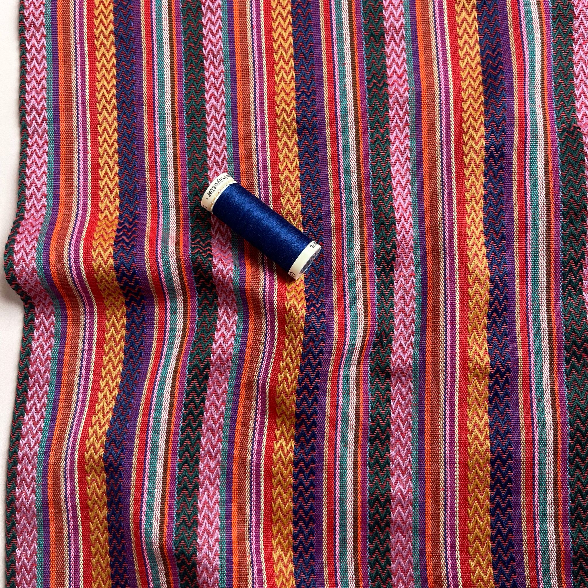 Yarn Dyed Tropical Sunrise Stripes Jacquard Fabric