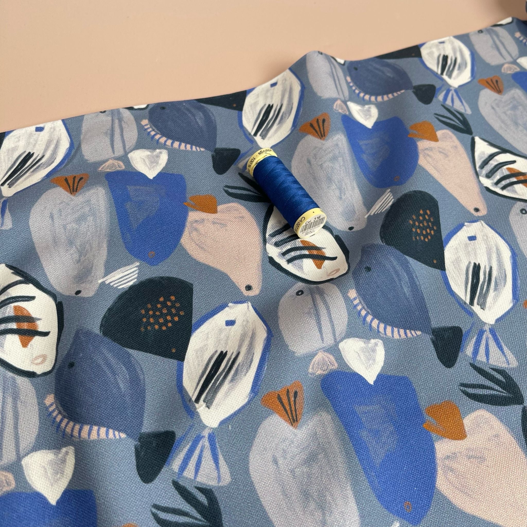 Maritime Blue Cotton Canvas Fabric
