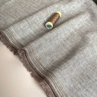 REMNANT 0.52 Metre - Chevron Brown Linen Cotton Twill