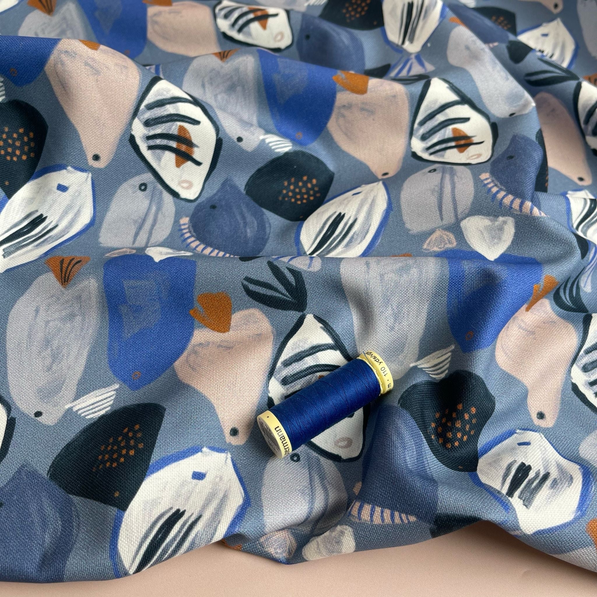REMNANT 1.74 Metres - Maritime Blue Cotton Canvas Fabric