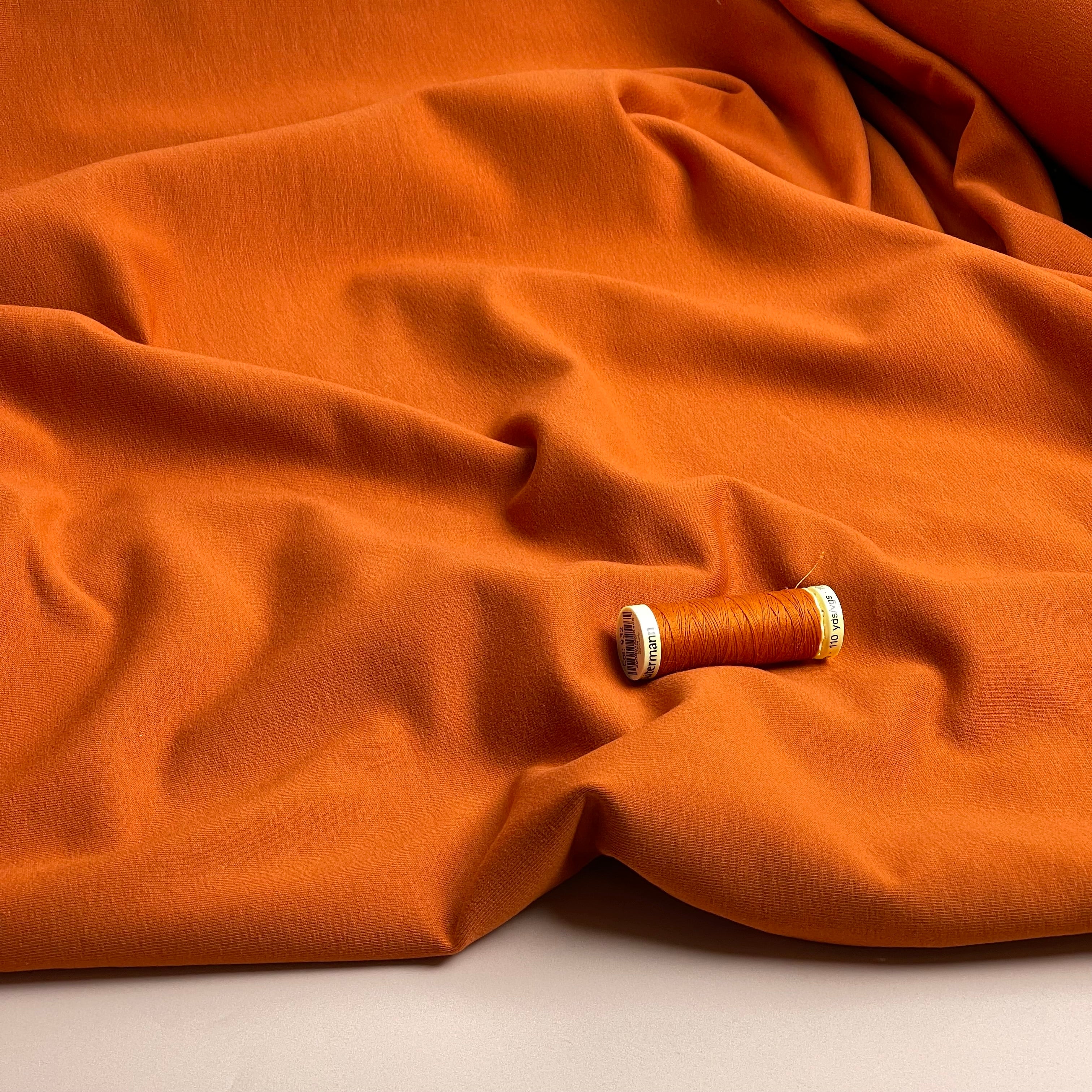 Brushed Cotton Sweat-shirting in Autumn Spice