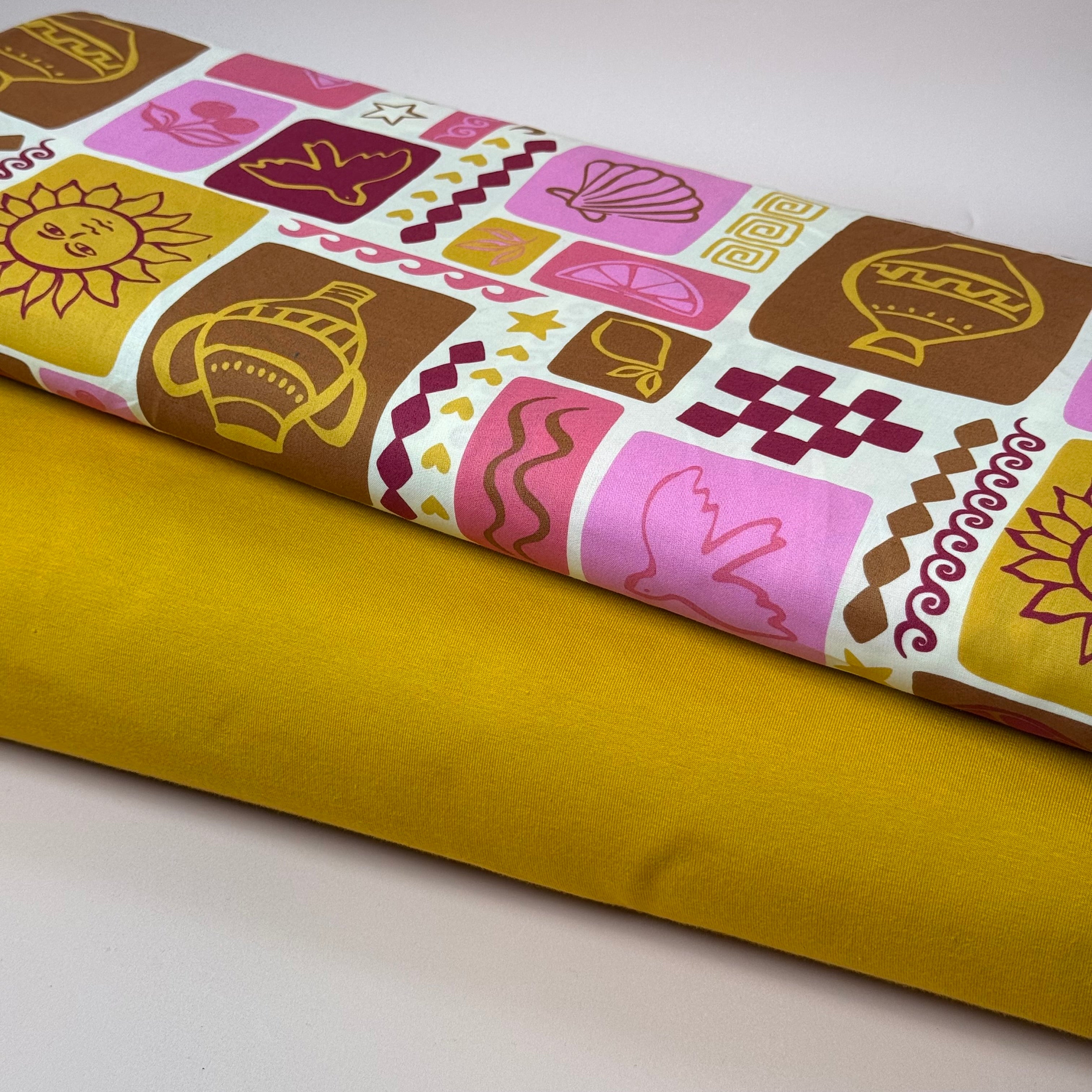 Essential Chic Yellow Ochre Plain Cotton Jersey Fabric
