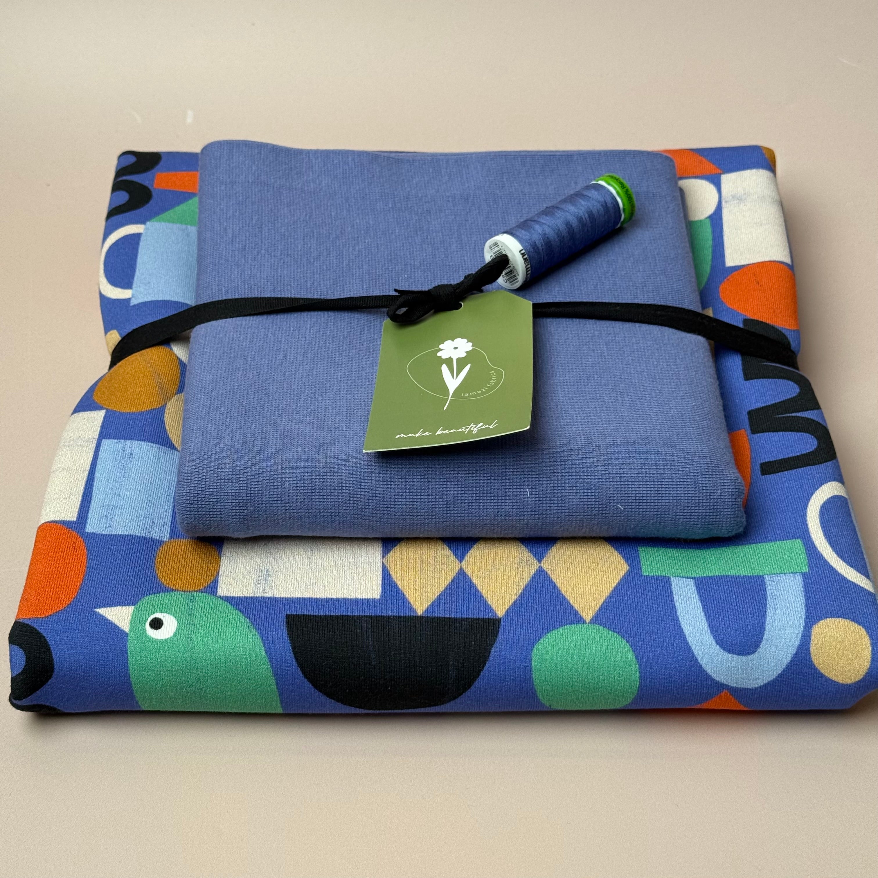 Colour Bundles - Funky Shapes Organic Cotton French Terry & Ribbing