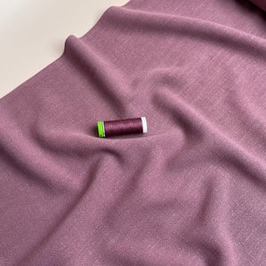 REMNANT 1.84 Metres - Flow Mauve Viscose Linen Blend Dress Fabric.