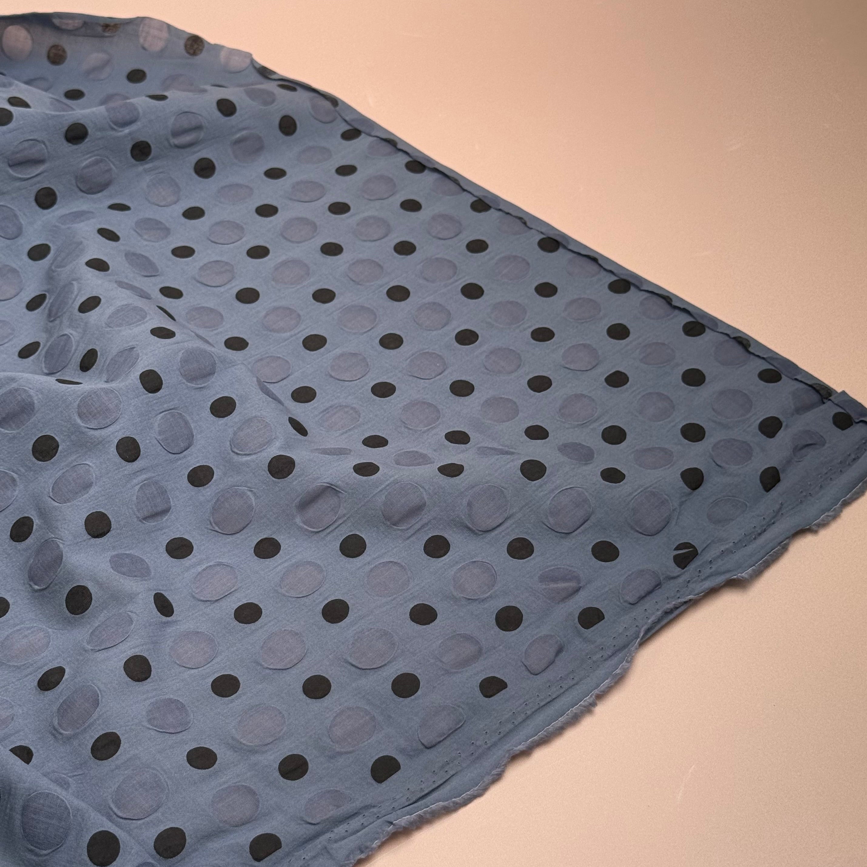 Kokka - Textured Polka Dot Ripple Cotton Lawn in Grey
