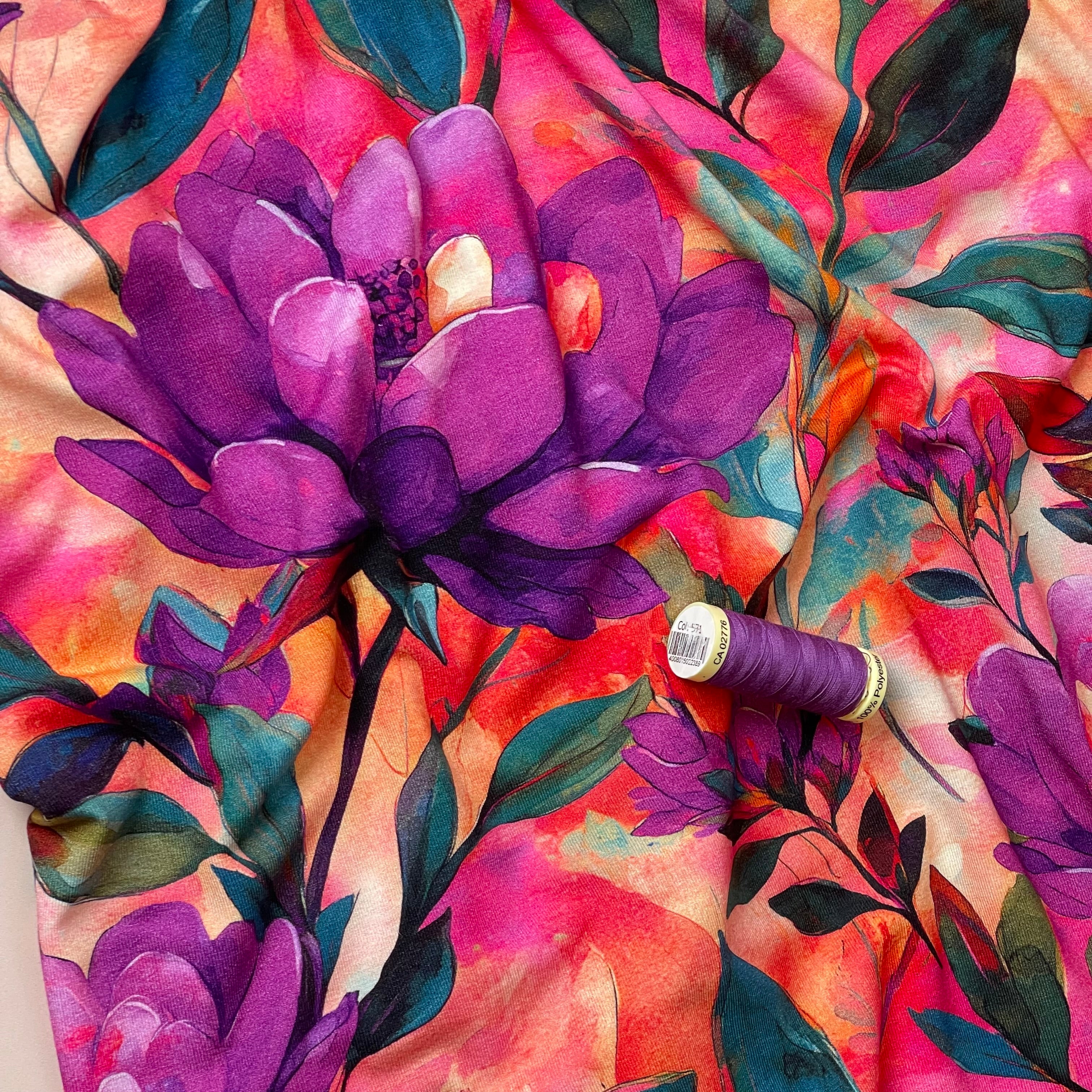 Water Lilies Viscose Jersey Fabric