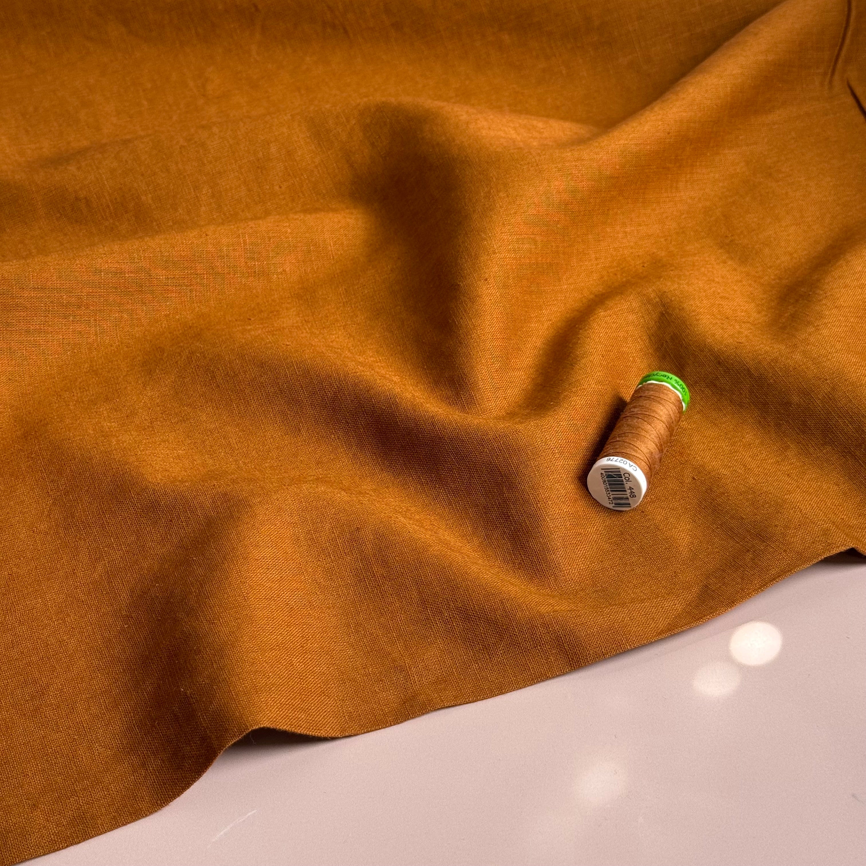 Breeze LIGHT Caramel - Enzyme Washed Linen Fabric