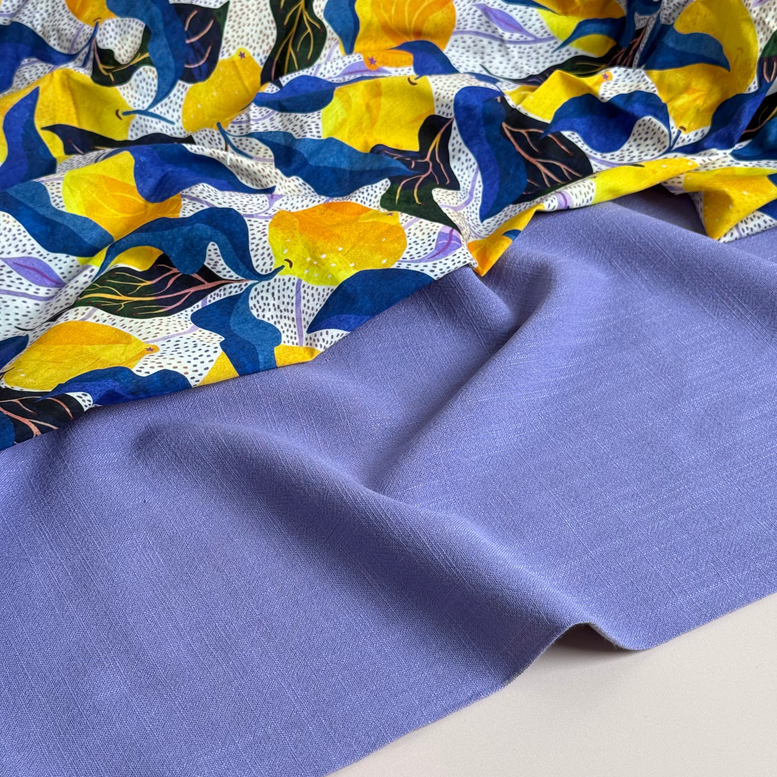 Flow Lilac Viscose Linen Blend Dress Fabric