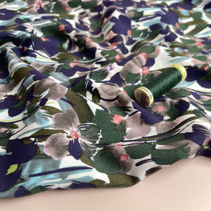 Paintbrush Blossoms Viscose Fabric