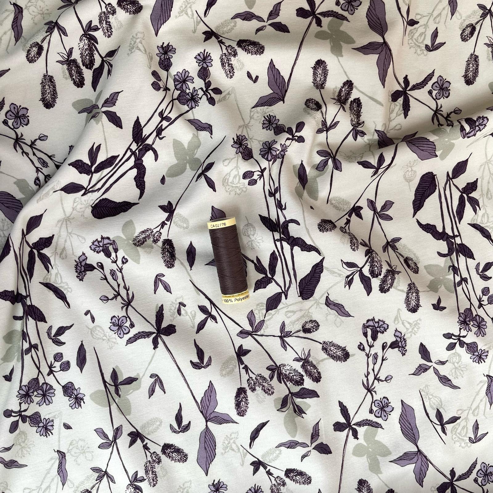 Danish Design - Mauve Foliage Cotton Jersey Fabric