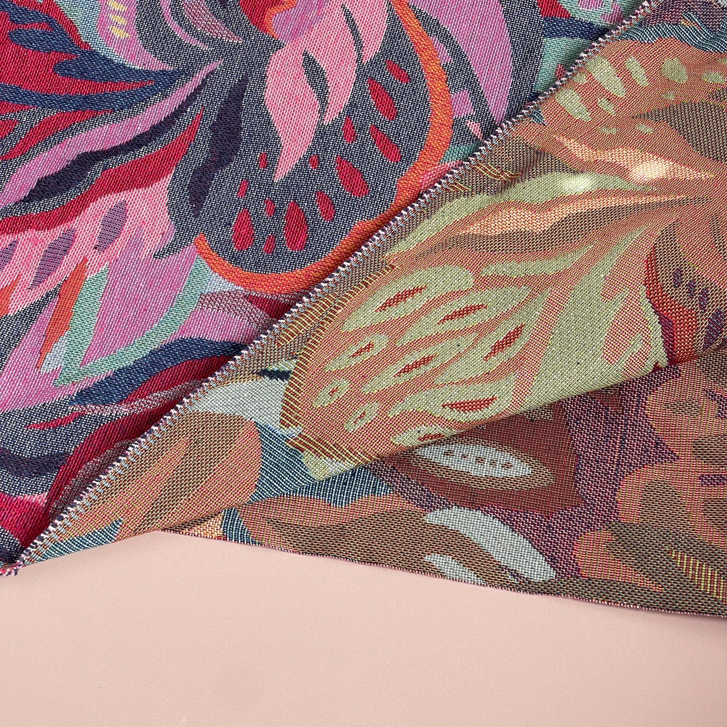 Graphic Floral Art Reversible Gobelin Jacquard Fabric