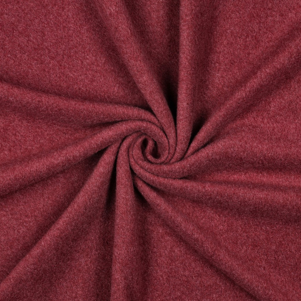Pure Organic Cotton Fleece in Burgundy Melange