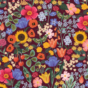 Rifle Paper Co - Blossom Burgundy Cotton from Curio Garden