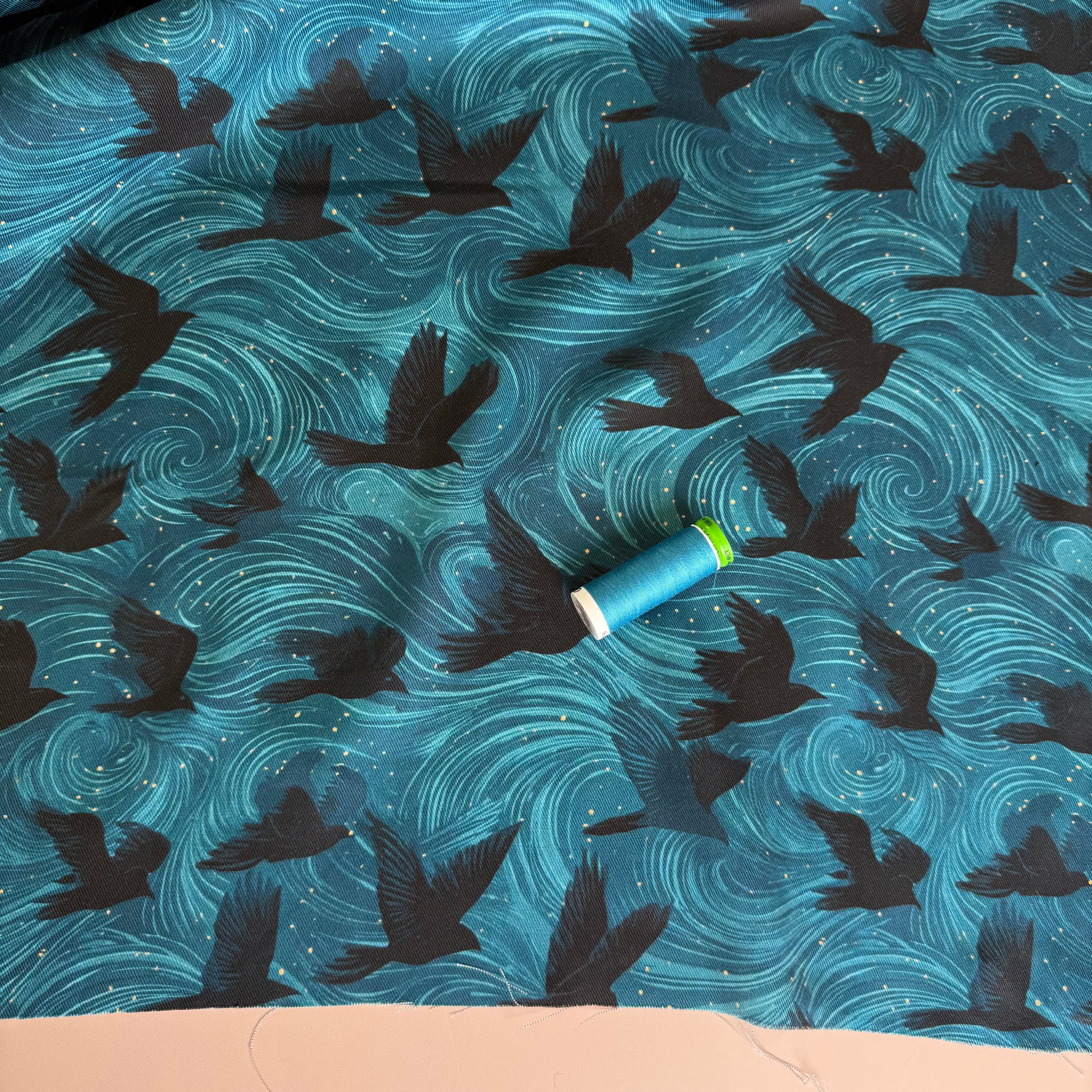 Flying Birds Lyocell Twill Fabric