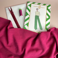 Sewing Kit - Brooklyn Trousers in Flow Magenta Viscose Linen Noil