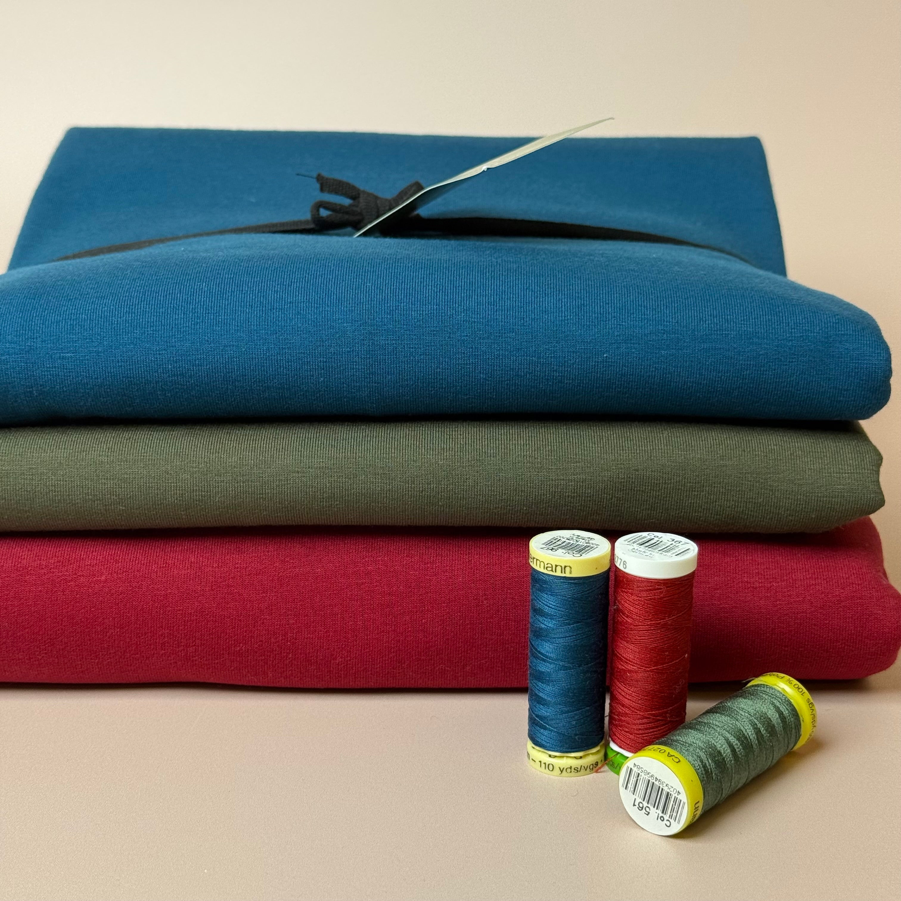 Colour Bundles - Jewel Toned Essential Chic Cotton Jersey & Sweat-shirting Fabrics