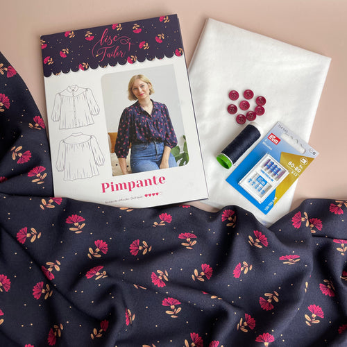 Sewing Kit - Pimpante Shirt in Berenice Ink Viscose Fabric