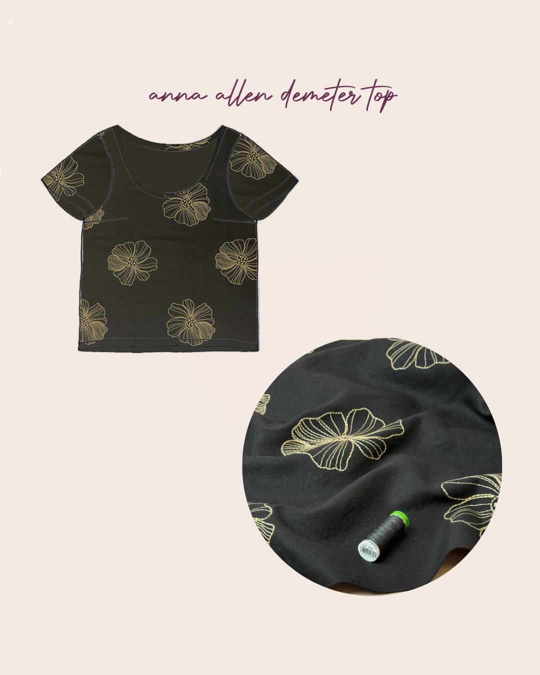 Sewing Kit - Demeter Dress in Embroidered Linen Fabric