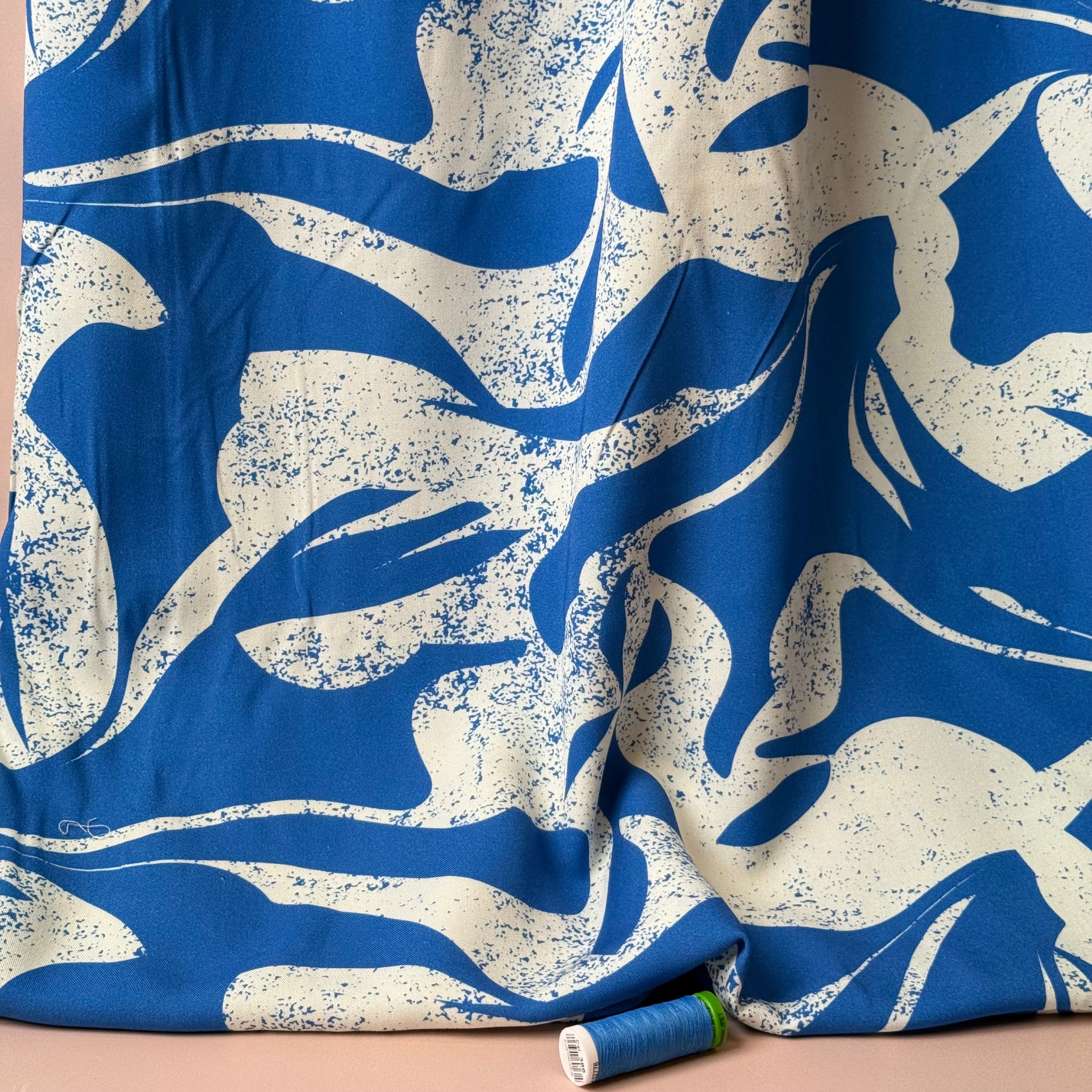 Light & Lush - Mediterranean Waves Viscose Twill Fabric