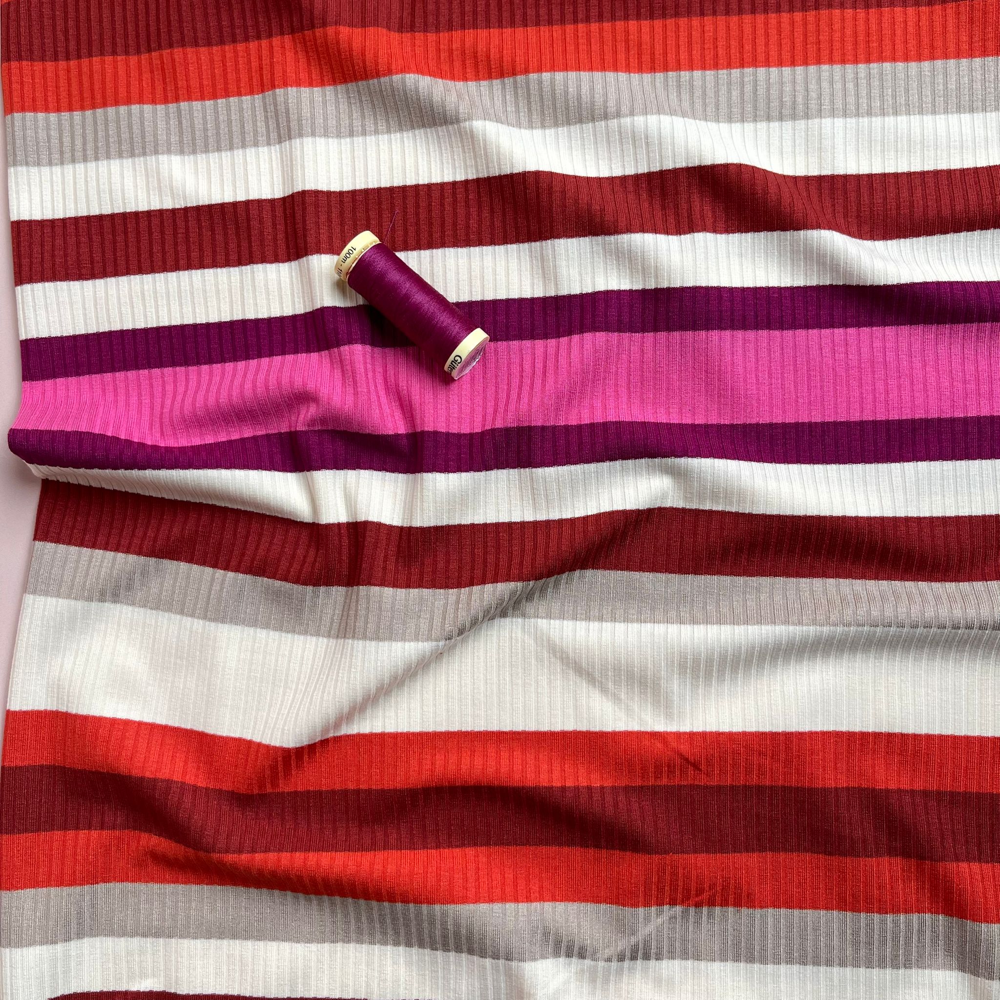 Yarn Dyed Valentine Striped Cotton Ribbed Jersey