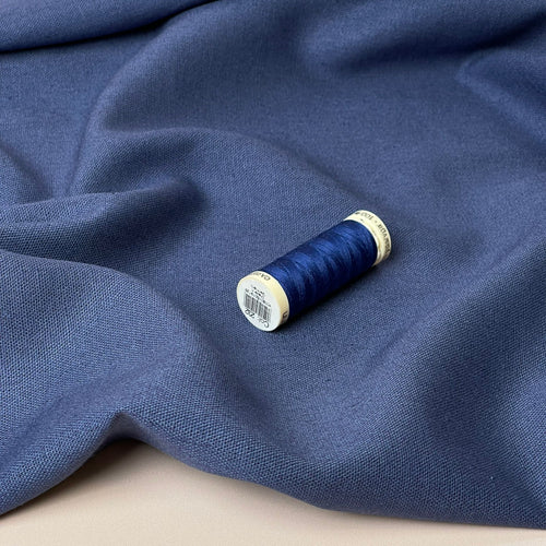 Navy Plain Viscose Linen Dress Fabric