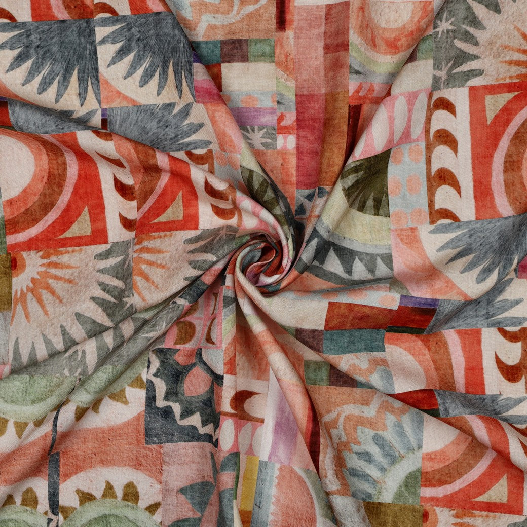 PRE-ORDER (arriving by end of March) Abstract Tiles LENZING™ ECOVERO™ Viscose Fabric