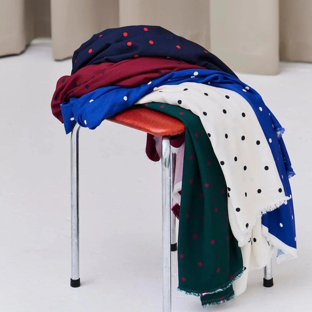 PRE-ORDER arriving by 18 Sep -  Mind The MAKER - Jolly Dot Black ECOVERO™ Viscose Crepe Fabric