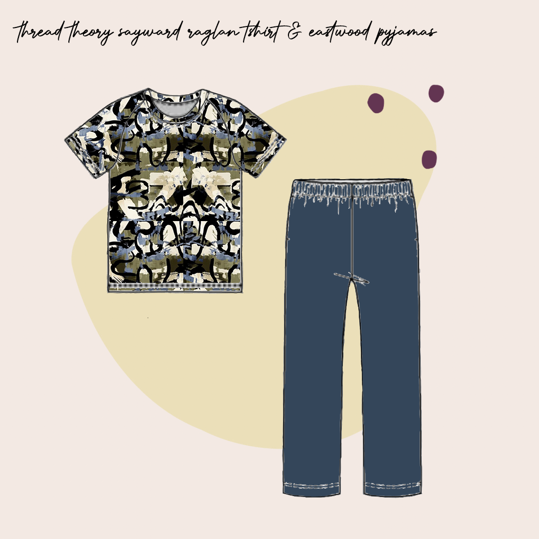 Limited Edition - Luxury Pyjama Kit with Printed Cotton Jersey and Deep Ocean Flannel