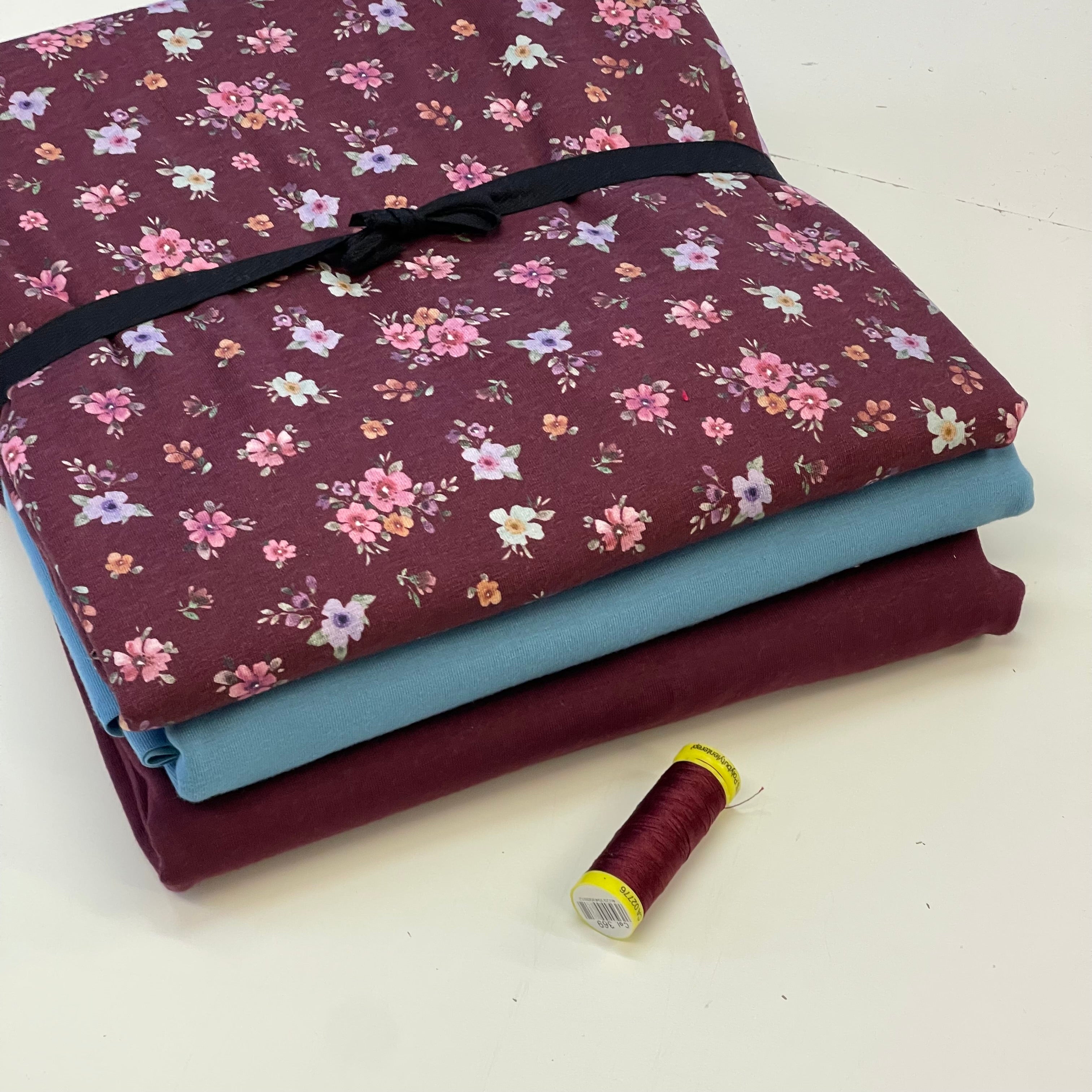 Colour Bundles - Autumn Flowers Cotton Jersey Fabrics