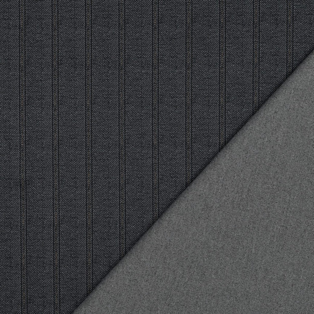 Herringbone Navy Ponte Roma Double Knit Fabric