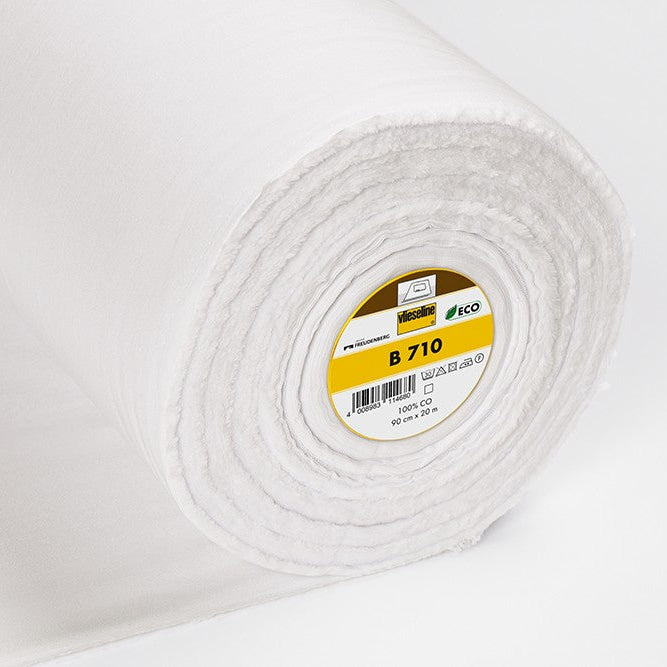 Fusible B 710 Biodegradable Light Woven Cotton Interlining in White - Sold in Half Meters