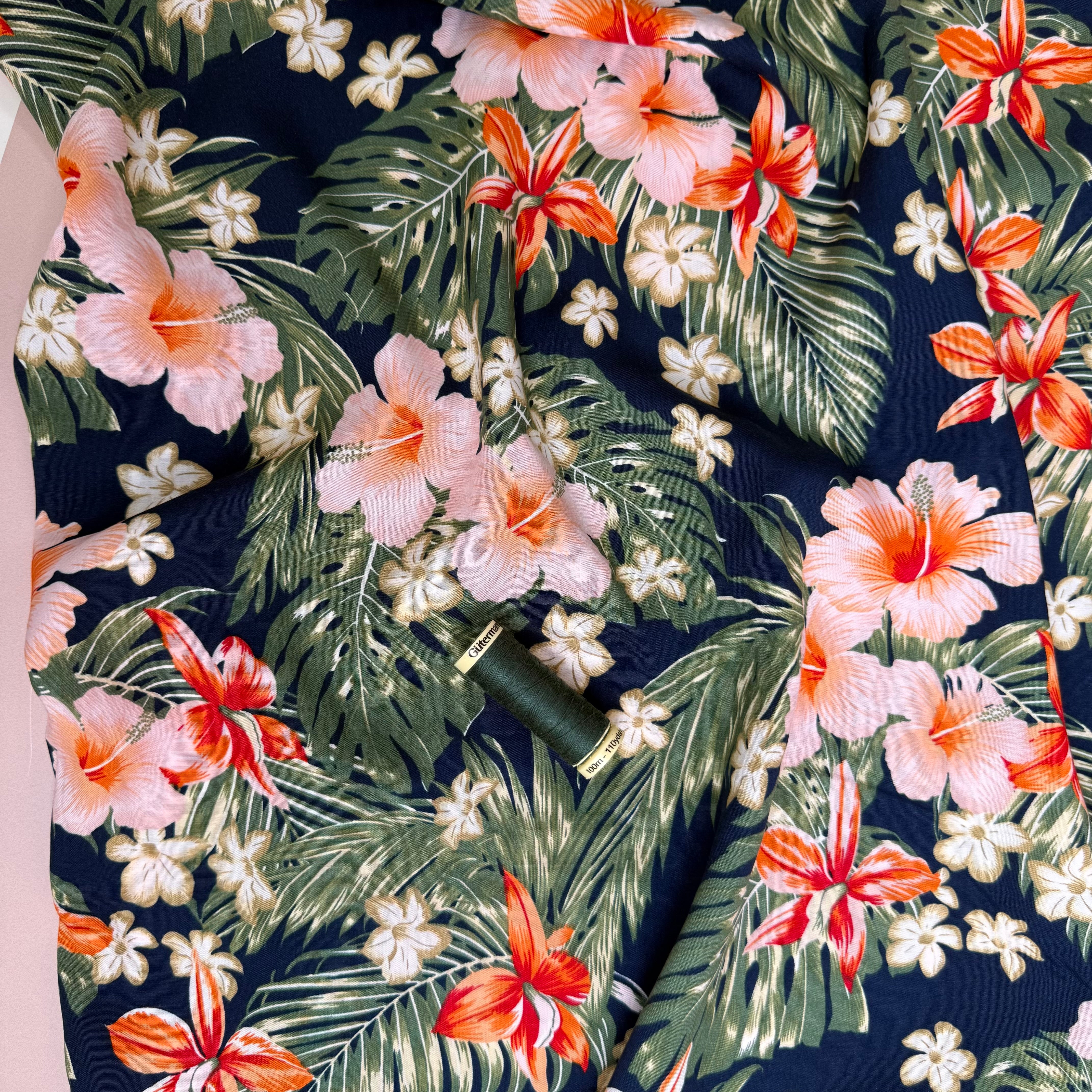 Deadstock - Tropical Flowers Viscose Fabric
