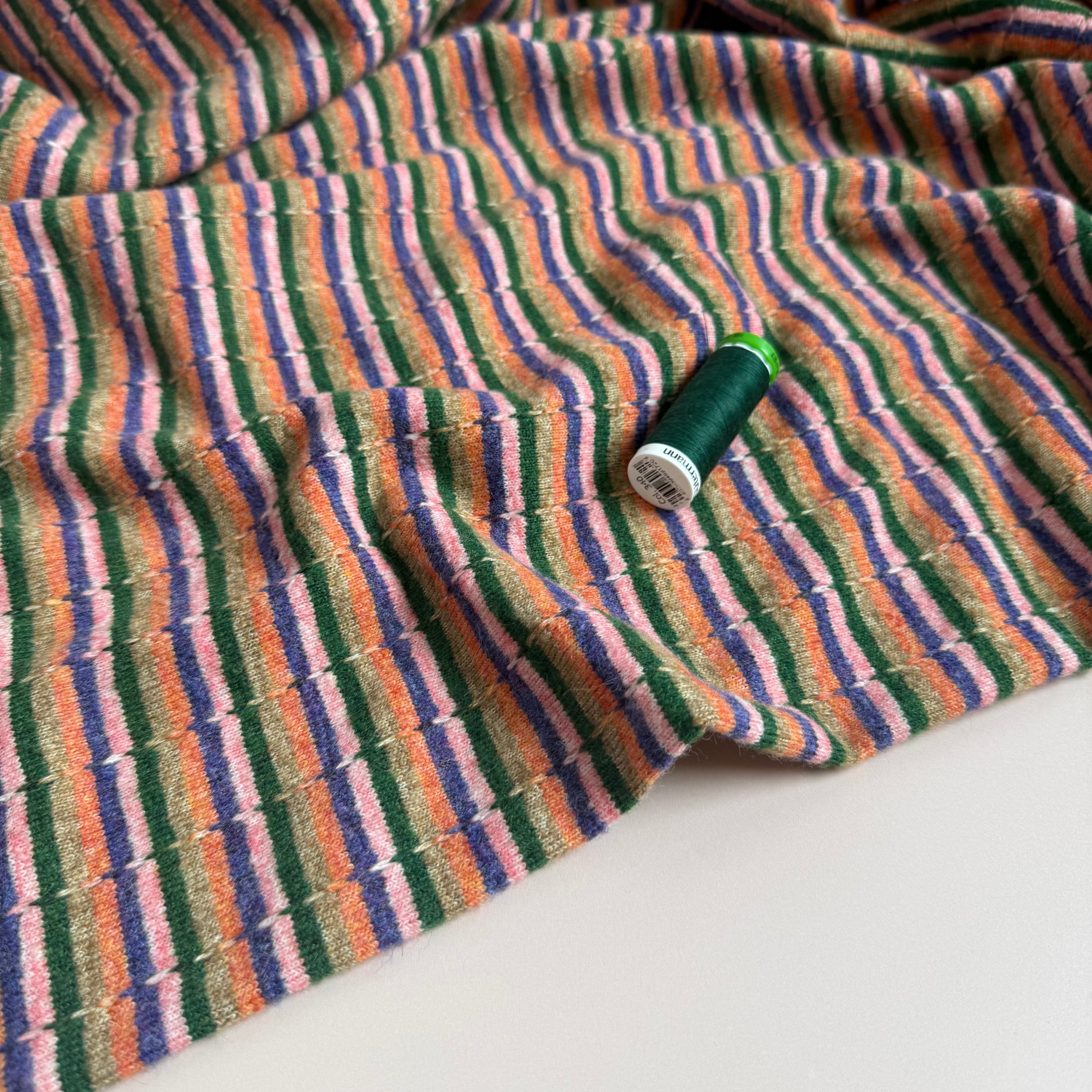 Autumn Stripes Wool Blend Knitted Jacquard