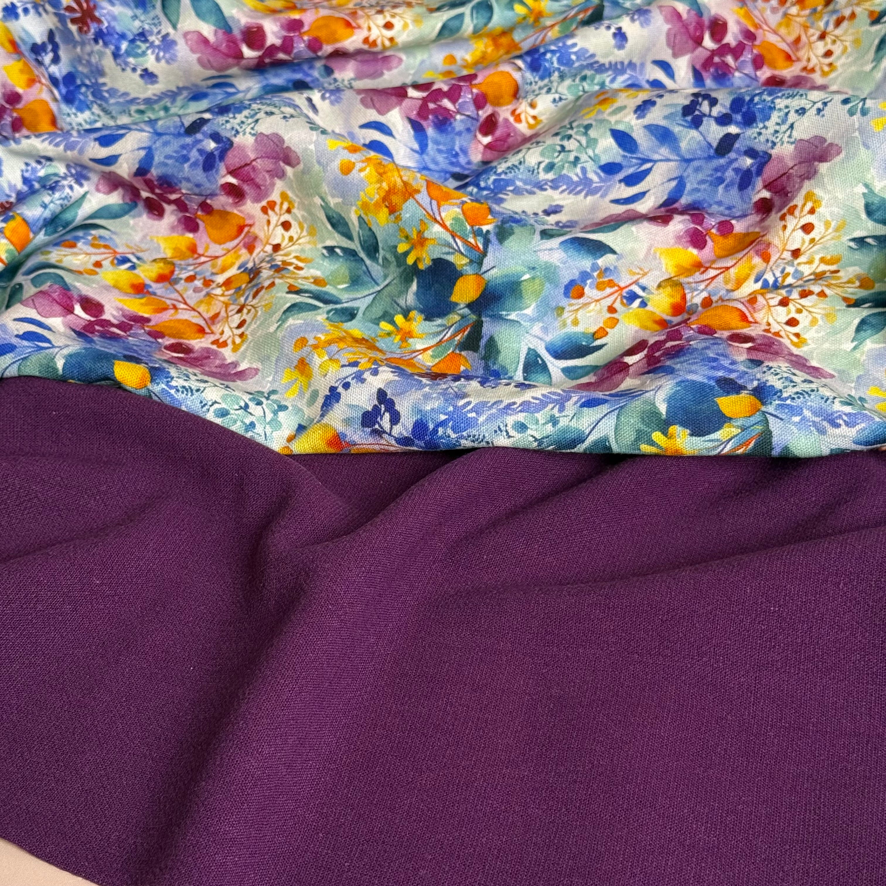 Flow Purple Viscose Linen Blend Dress Fabric