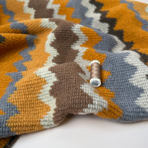Autumn Zigzags Wool Blend Knitted Fabric