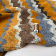 REMNANT 2.24 Metres - Autumn Zigzags Wool Blend Knitted Fabric