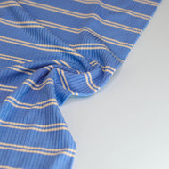 Derby Slim Stripe Ribbed Jersey in Bright Blue with TENCEL™ Modal Fibres